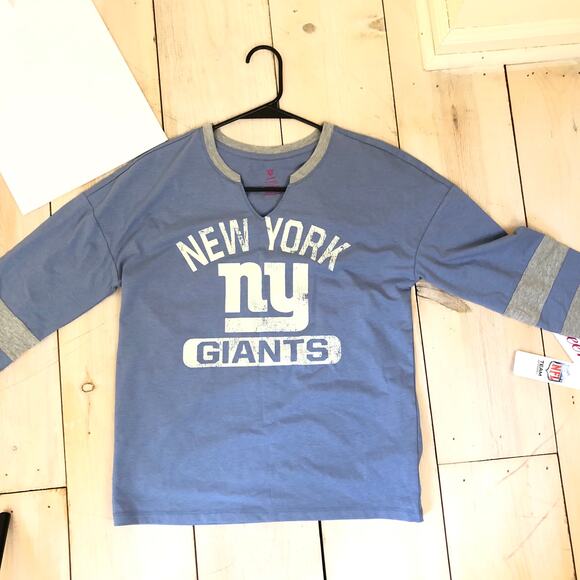 NFL Team Apparel Teens NWT Girls' Blue NY Giants Knit Top Tee Size M (7/9) - Picture 8 of 10